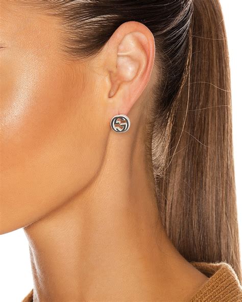 interlocking gucci earrings|gucci g motif earrings.